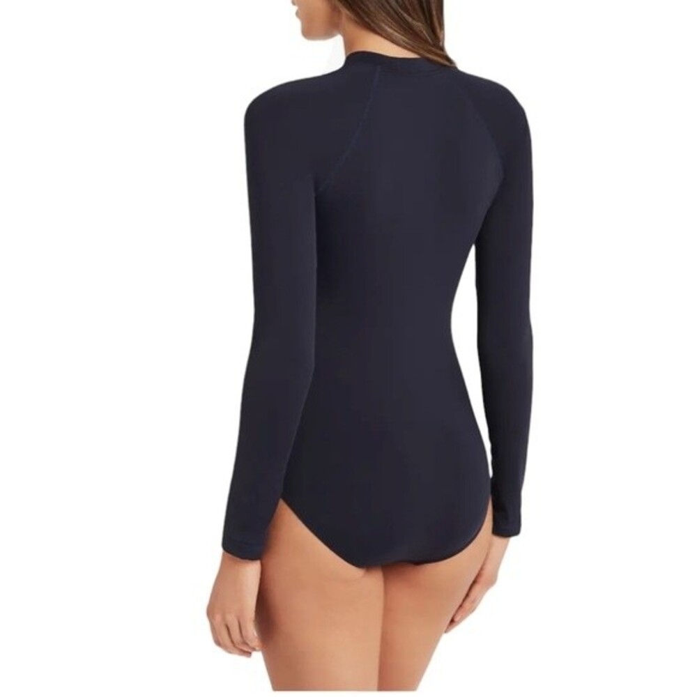 NWT SEA LEVEL | Navy Long Sleeve Rashguard Swimsuit Surf Board 16 - Picture 2 of 6